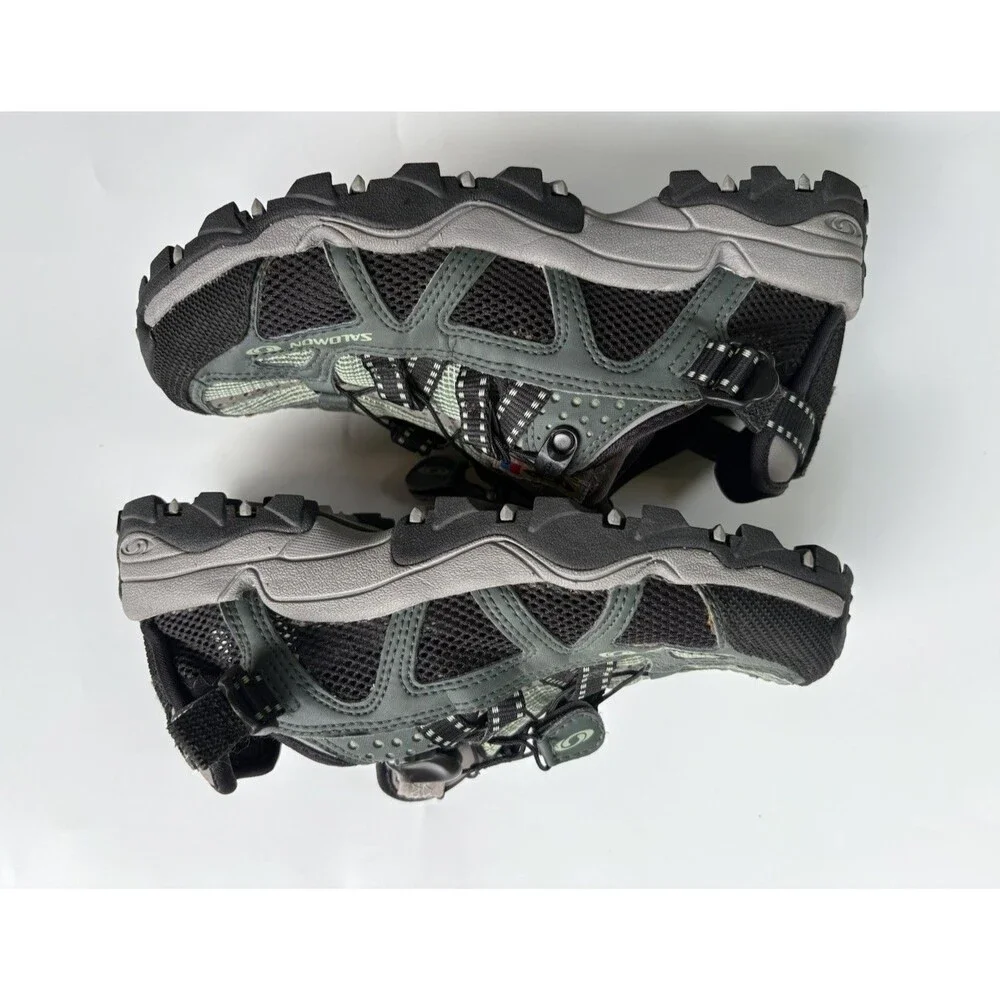 Salomon Contagrip Trail Hiking Shoes Women’s 5.5 Gray Mesh Running Sneakers